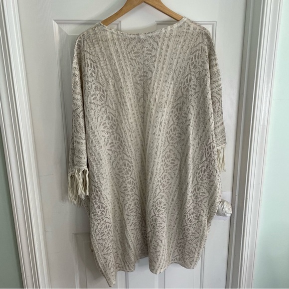 Free People Metallic Knit Cream Cardigan Size XS/S light romance boho dreamy - Picture 6 of 8